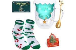 NTGFU Tasse à café avec chaussette - Tasse de Noël personnalisée - Cadeaux de Noël pour femmes, maman, parents, petite amie - pour Noël - Verres à café à double paroi pour cappuccino