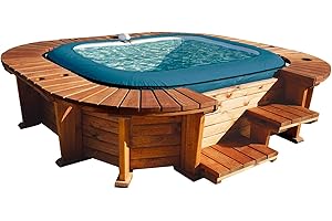 Whirlpool mit Umrandung aus Holz K2O Palm Beach 250x275x71 cm für 4-6 Personen Quadratisch