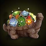 Herefun Gartenfiguren, Gartendeko Schildkröte Solar Leuchte, Schildkröte Gartenfigur, Solarbetriebenen Lampen Dekoration LED 