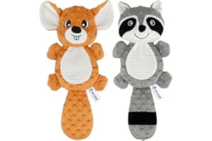 petizer Lot de 2 jouets couineurs pour chien, sans rembourrage, jouets à mâcher pour chiot, dressage et divertissement, jouets interactifs durables pour chiots
