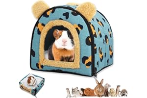 Flow Fire Pet Tent Cave Bed, Warm Small Animal Hideout for Guinea Pigs, Hamsters, Hedgehogs, and Chinchillas(Blue)