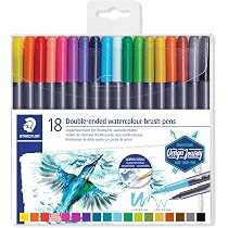 Staedtler Double-Ended Watercolor Brush 18 Pens : Amazon.co.za ...
