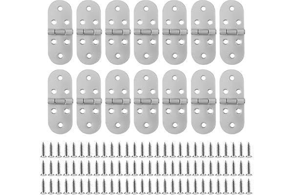 PUCSIQ 14 stycken flipgångjärn, 180 graders rostfritt stål gångjärn, vikbara, litet fällbart gångjärn med 84 skruvar, beslag