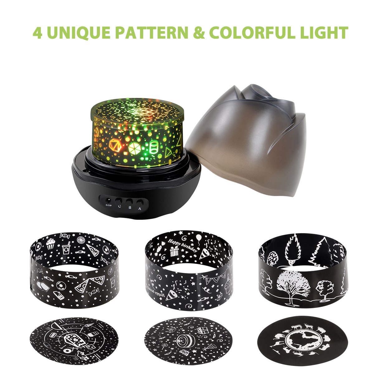 Starry Night Light Lamp, SlowTon Romantic 3 Modes Colorful LED Moon Sky Dreamer Desk Rotating Cosmos Starlight Projector for Children Kids Baby Bedroom - Image 3