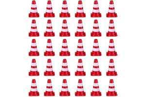 GTYHH Mini Coni Stradali da 30 Pezzi, Modelli di Blocchi Stradali, Segnali di Blocco Stradale, Modelli Didattici per Bambini, Giocattoli Modello per Bambini