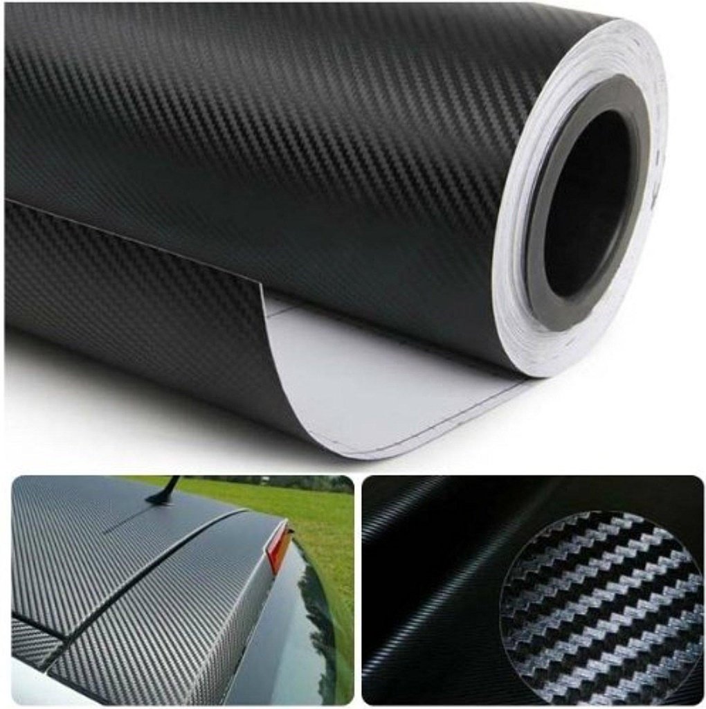 CVANU 12"x60" 3D Black Carbon Fiber Vinyl Car Wrap Sheet Roll Film Sticker Decal