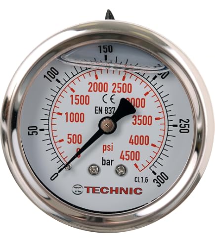 Manometro per vuoto riempo con glicerina 1/4 '' BSP Connessione inferiore 100 Bar 0-1500 PSI Manometro acqua aria olio gas doppia scala 1420 Manometro per vuoto riempo con glicerina 1/4 '' BSP Connessione inferiore 100 Bar 0-1500 PSI Manometro acqua aria olio gas doppia scala 1420