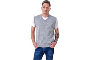 Bay eCom UK Men’s Plain Knitted v Neck Classic Sleeveless Cardigans Tops Tank Jumpers Size S to 5XL