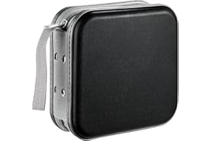 LIOVODE Portfel CD, 48 pojemności, przenośny uchwyt na płyty CD/Blu-ray/dysk, organizer do przechowywania, segregator do samochodu, biura, domu (czarny)