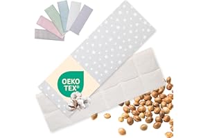 ‎FURORA SELECTED Kirschkernkissen Mikrowelle XXL 60x20cm lang : OEKO TEX, bio schadstofffrei | Körnerkissen GROß (Bauch, Rücken, Schulter, Nacken) - Traubenkernkissen Wärmekissen Geschenk (Sterne)