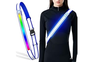 Samlior LED Cinturón Reflectante, Correa Reflectante para el Hombro, Recargable Bandas Reflectante Alta Visibilidad para Correr para Bicicleta Correr Trotar