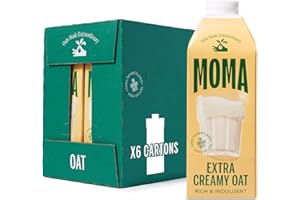 MOMA - Extra Creamy Oat Drink - 750ml x 6 • 100% Plant-Based & Vegan • Made with British Oats for Superior Indulgent, Rich & Creamy Taste • No Added Sugar - Enriched with Vitamins