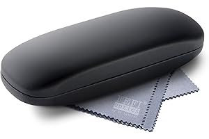 FEFI Hardcase Brillenetui Softtouch schwarz, seidenmatt - inklusive hochwertigem Mikrofasertuch