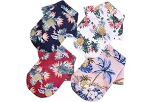DONGKER Camisa Hawaiana para Perros,4 Piezas Camisa de Verano para Perros, Chaleco para Perros Camiseta Transpirable para Ropa para Mascotas Pequeñas, Medianas y Grandes