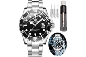 OLEVS Watch for Men Diamond Business Dress Analog Quartz Stainless Steel Waterproof Luminous Date Two Tone Luxury Casual Wrist Watch, Text Customization，Wedding Gift，Birthday Gift, Children's Gift…