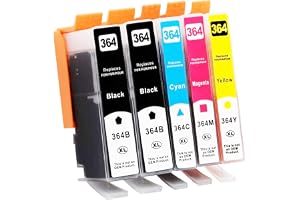 5X 364XL Multipack Bläckpatroner Kompatibla med HP 364 Bläckpatroner
