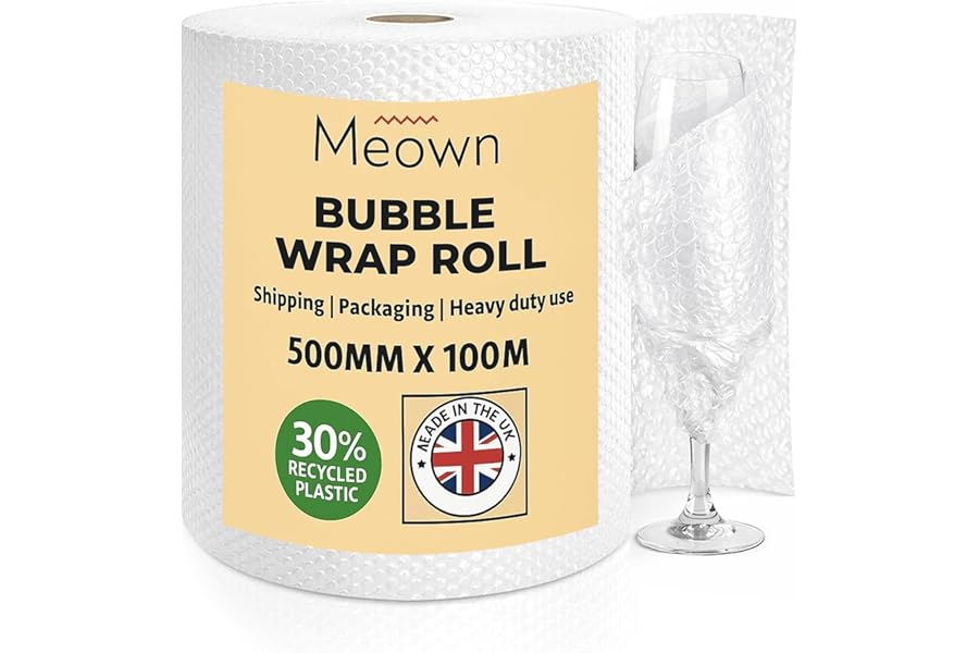 Meown Bubble Wrap 500mmx100m - Premium Quality Bubble Wrap Roll - Packaging Material for Shipping and Storage, Protect Your Goods with Ease