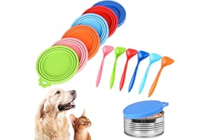 S_WAY 6 coperchi per lattine con 6 cucchiai, coperchi in silicone per lattine da 65 mm, 75 mm e 85 mm, universali, in silicone, lavabili in lavastoviglie