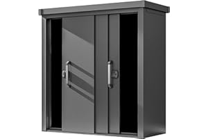 GFP Primeyard Armario Exterior metálica 180x78x191 cm Casetta de jardín Antracita Incl.Suelo