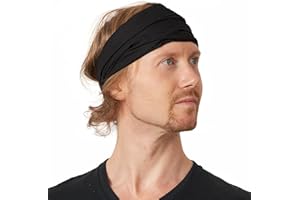 CHARM Casualbox Womens Cotton Bandana Scarf Hair Band Head Cover Elastic Black