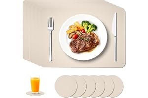 ZHITENG 6 stycken bordstabletter tvättbara med 6 underlägg halkfria