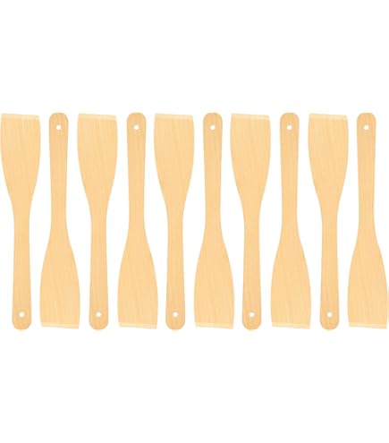 4 Cuillères En Bois Ovales 23,5 Cm – Robustes, Ergonomiques – Pour Cuisiner, Mélanger, Protéger Les Poêles