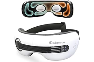 ‎ADAMSON Adamson A80 Augen Massagegerät - Bluetooth Musik mit Akku - 4 Modi - Reduzierung von Augenalterung, Migräne, Augenringen, geschwollenen und trockenen Augen, und Verbesserung des Schlafs