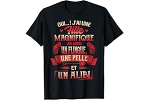 LES MARCHANDISES DE FÊTE DES PÈRES CO. Tee Shirt papa fille anniversaire alibi pere fête des pères T-Shirt