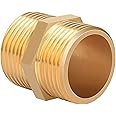 Nutmanel Hex Nipple Brass Fitting 1" Double Nipple 1 Inch Male to 1 Inch Male Thread Connector