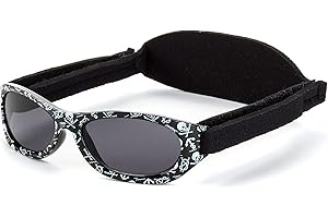 Kiddus Lunettes de Soleil Baby pour Nouveau-nés Bébé Garçon Fille. De 0 mois à 2 ans. Protection Solaire UV400. Bande Réglable en Néoprène Douce. Garantie à Vie!