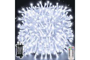 Ollny Outdoor Christmas Tree Lights, 80m 800 LED Fairy Lights Plug in Outside Xmas Light, Cool White Waterproof String Lights Mains Powered with Remote/Timer/8 Modes/Dimmable for Garden Indoor Window