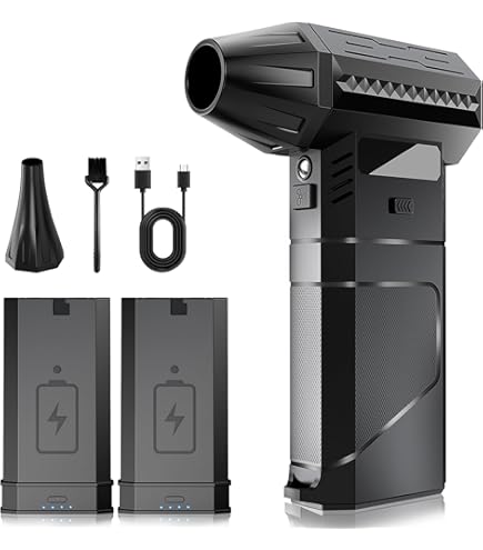 Persluchtblazer met 2 verwisselbare modulaire batterijen, luchtsnelheid