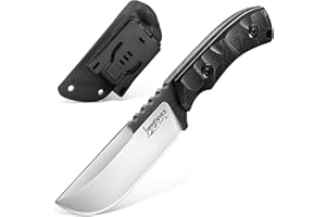 Japaknives Cuchillo de Supervivencia con Mango G10,Cuchillo Outdoor Hoja Fija,Cuchillo de Camping con Funda Kydex