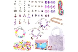 WDJLNZB Zestaw bransoletek z koralikami, zestaw do robienia bransoletek dla dziewczyn, zestawy do robienia biżuterii, zabawki dla dziewczyn prezent dla dziewczyn zestaw rękodzieła, prezenty dla dziewczynek 5