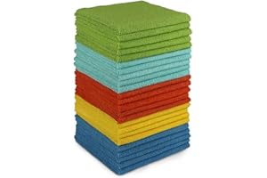 AIDEA Lot de 24 Chiffons de Nettoyage en Microfibre, Torchons Lavette Microfibre Ménage Plus Doux, Plus Absorbants, Non Pelucheux, pour Maison, Cuisine, Voiture, Cenêtres e Vitre 30 x 30cm