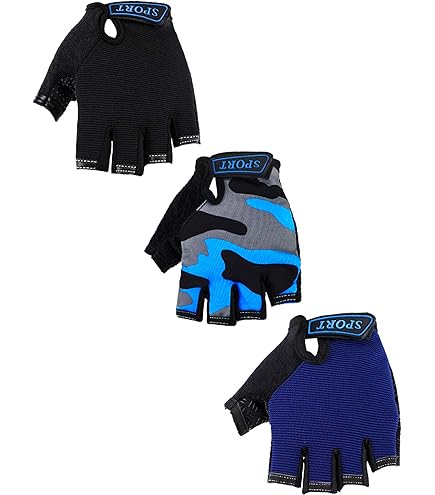 Gants Vélo Enfant Konvinit - Anti-Dérapants Demi-Doigts - Taille 2-10 Ans - Pour VTT Et Route