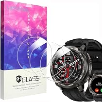 Blueshaweu Pellicola protettiva compatibile con smartwatch LIGE da uomo 1,43 SML6, durezza 9H, pellicola protettiva in vetro temperato [3 pezzi] compatibile con smartwatch LIGE SML6 (HD