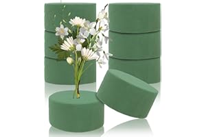 CTYUEYUN 8 Pièces Mousse Florale Cylindres,Mousse Fleurs 8 X 4 cm,Briques Enfichables pour Compositions Florales,Mousse Verte Artificielle,Bloc Mousse pour Artisanat pour Fêtes, Voitures