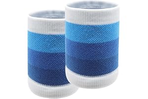 DEARBAG 2 Pièces Bandeau Poignet, Serre-Poignets Bracelets Absorbants, Sport Bandeau de Poignet en Coton Doux, Bracelet Poignet Absorbant de Sport, pour Gym Tennis Course Basket-Ball