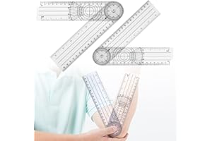 SUITEDGET Paquete De 2 Reglas De Ángulo De Goniometro Giratorias De 360° Transparentes y Duraderas Fáciles De Transportar Para Familias y Estudiantes