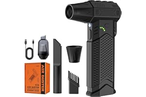 Cosyall 2 en 1 Aire Comprimido Limpieza PC, 130000 RPM Soplador de Polvo Eléctrico con Luz LED, Batería de 8000 mAh, Soplador Aire Comprimido para Limpiar PC, Laptop, Teclado, Sofá, Coche