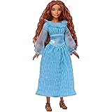 Mattel Disney The Little Mermaid Ariel Fashion Doll on Land in Signature Blue Dress, Toys Inspired by Disney’s The Little Mer
