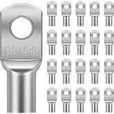 Flintronic 20 Pieces 16mm&sup2; Terminal Tinned Copper, SC16-6 | Battery Crimp Ring Kit, High Quality Tinned Copper Material, Easy