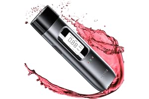 Olubfdh Etilometro Portatile,Ricaricabile Alcol Test Portatile con Display Digitale LCD e Chip ad Alta Sensibilità,Precisione di Grado,Senza Boccagli,Corpo in Metallo,per Uso Domestico e Feste