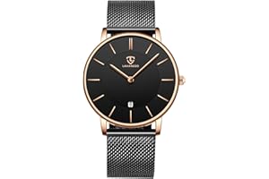 BEN NEVIS Montres pour Hommes Ultra Mince Simple Mode Décontractée Analogique Quartz Affichage de la Date Montre-Bracelet Étanche pour Hommes