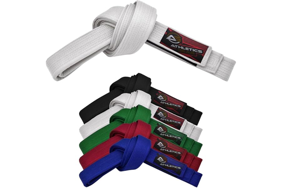 Athletics Gear AG Martial Arts Karate Belt, 100% Cotton with Multiple Stitching Belts for BJJ, Judo, Taekwondo and Karate