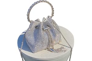 TOPALL Pochette Donna Elegante,Brillantini Strass Glitter Pochette e Clutch Donna,Borsa Donna da Sera Piccola Borsette Brillantinata con. Glitter/Matrimonio/Festa/Bar/Modo