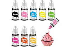 HIEBUM Lebensmittelfarbe 8x10ml – Flüssige Konzentrierte Lebensmittelfarbe Set zum Backen Kuchen Keksglasur Macaron Fondant – Lebendiger Lebensmittelfarbstoff für Schleimherstellung DIY Seifen Handwerk