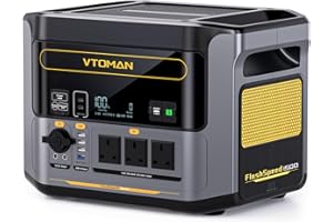 VTOMAN FlashSpeed 1500 Portable Power Station 1548Wh - Recharge 0-100% within 1H, LiFePO4 (LFP) Battery Powered Solar Generator with 230V/1500W AC Output/Input, 100W USB Port for Outdoor & Indoor