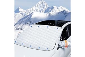 VINTONEY Car Snow Cover WindshieldSun Shade Blocks Front Window Sunshades with 9 Hidden Magets, Windshield Sunshade Snow Frost Sun UV Dust Water Resistent for Small Middle Cars（110 * 144cm）